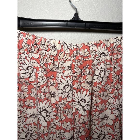 NWT 89th Madison Plus Size 2X Floral Midi Skirt - Sandstone Coral/White - Picture 8 of 9